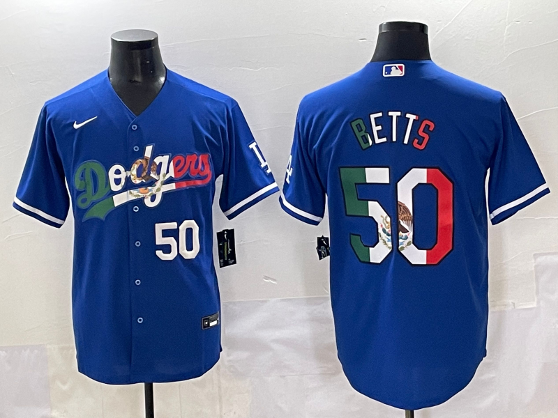 Men 2025 Los Angeles Dodgers #50 Betts Blue Nike 2025 MLB All Star Jersey style 011